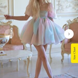 Selkie Rainbow Puff dress